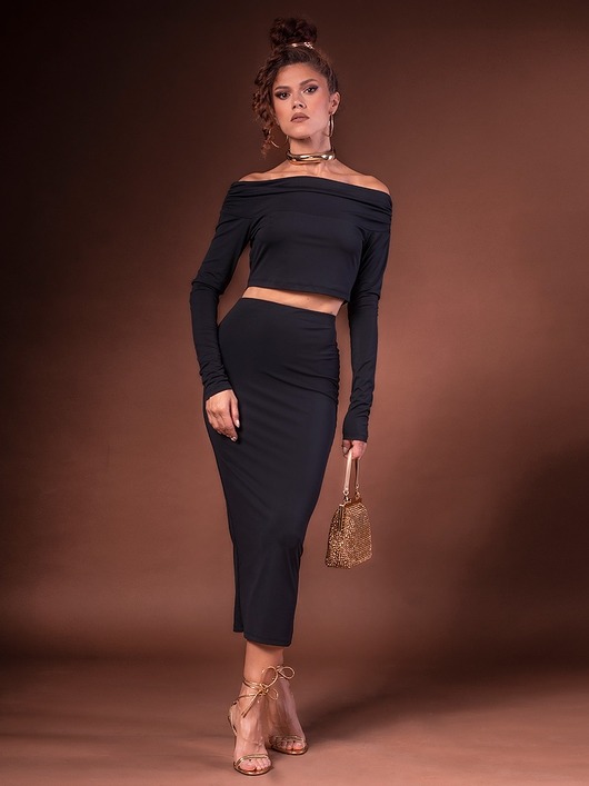 topy damskie Bluzka - Czarna Julietta mini