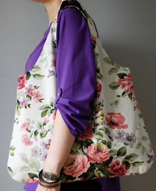 Eko torba na zakupy PINK ROSES longredthread