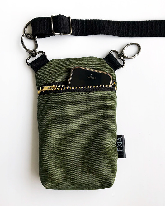 torebki mini Ciemnozielona saszetka na telefon