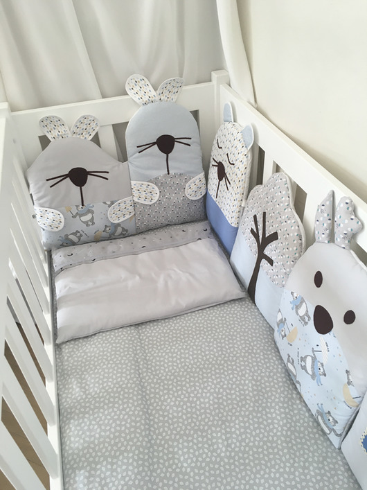 akcesoria do łóżeczek Ochraniacz do łóżeczka Gray
