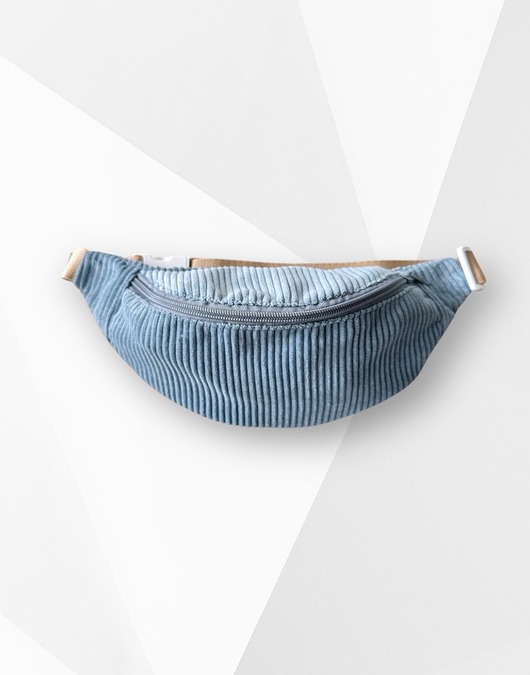 torebki, worki i plecaki dziecięce Nerka dziecięca saszetka sztruksowa niebieska jasna