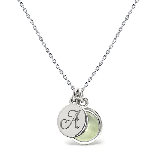srebrne naszyjniki Aura - Srebrny naszyjnik personalizowany z prehnitem