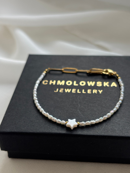 bransoletki - inne Bransoletka Perły naturalne Gwiazdka