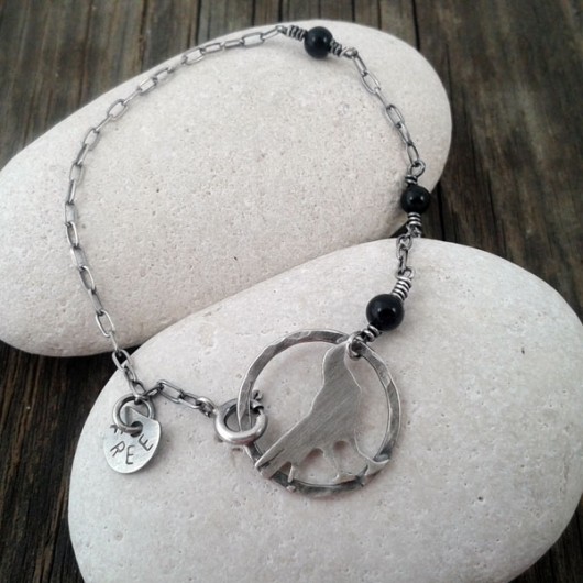 bransoletki wire wrapping Kruk - srebrna bransoletka