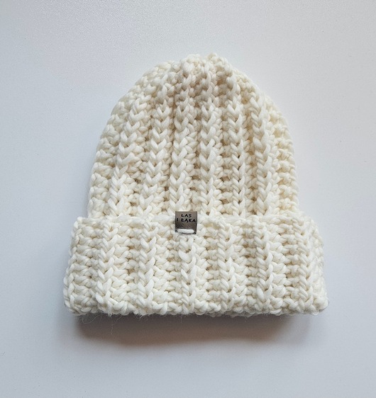 czapki damskie Czapka wełniana ecru