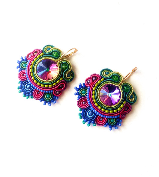 kolczyki soutache Sutaszowe kolczyki TEIDE