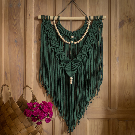 makramy Makrama Mena butelkowa zieleń