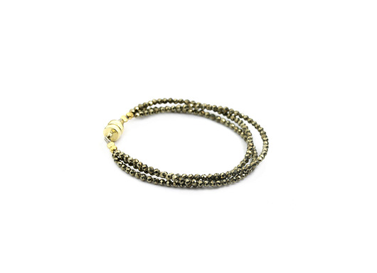 Bransoletka Potrójna Piryt złoto  Brazi Druse Jewelry
