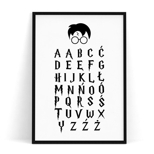 obrazy i plakaty do pokoju dziecięcego Plakat dziecięcy ALFABET - HARRY POTTER