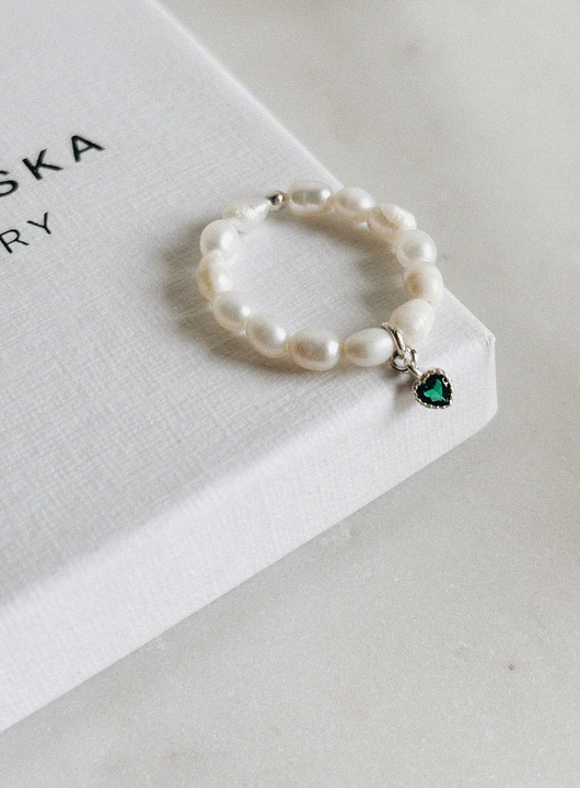 pierścionki elastyczne Pierścionek Heart Pearl