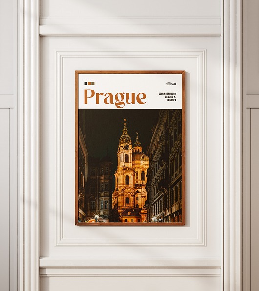 plakaty Minimalistyczny plakat Praga Czechy