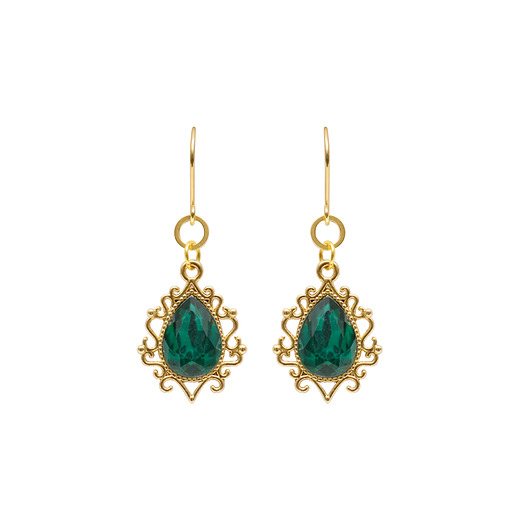 kolczyki pozłacane Błyszczące i eleganckie kolczyki pozłacane Arrabiana Emerald.