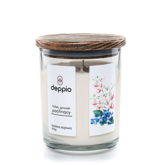 Świeca zapachowa - fiołek & groszek 410g deppio