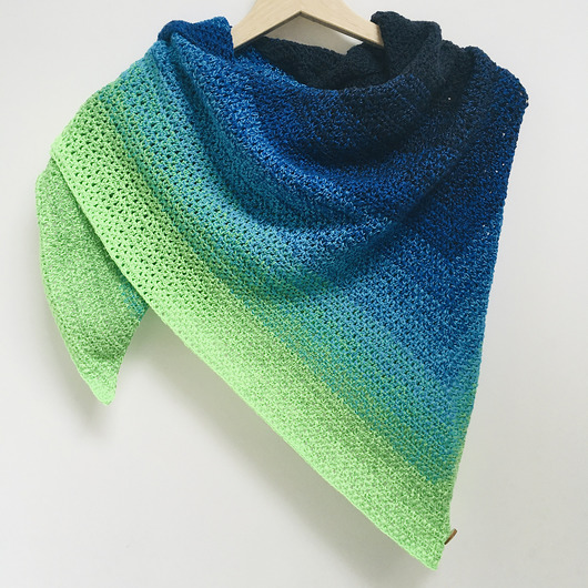 szale damskie Chusta szydełkowa ombre nie mech handmade
