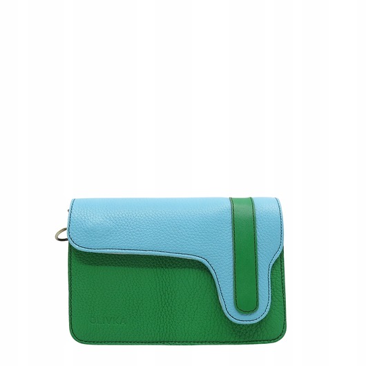 torby na ramię Torebka listonoszka damska skórzana regulowany odpinany pasek eko OLIVKA