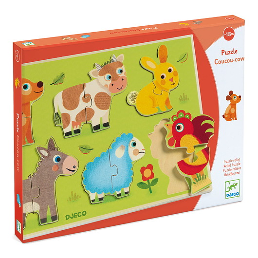 puzzle dla dzieci Puzzle drewniane zwierzęta 18+ miesięcy Djeco
