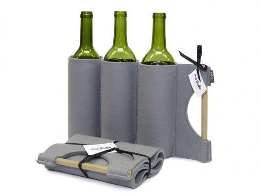 Wine carry bag gray 3 moo studio