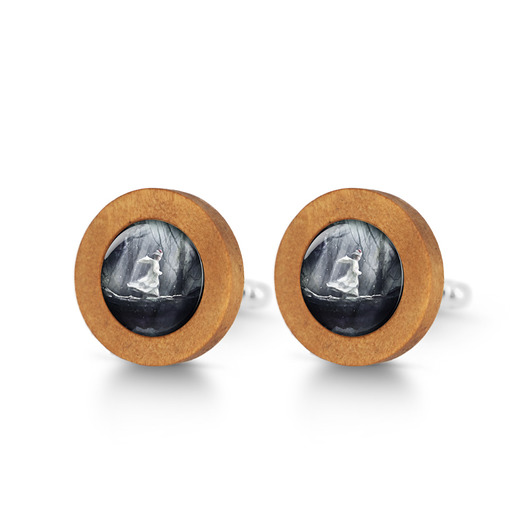 spinki do mankietów Magiczny las - drewniane spinki do mankietów