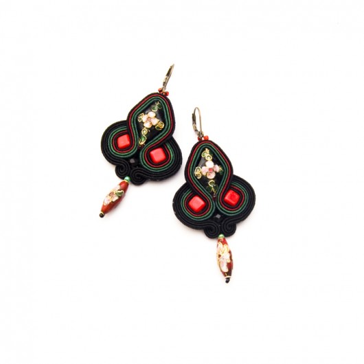 Kolczyki soutache ślubne - etnik maanuela