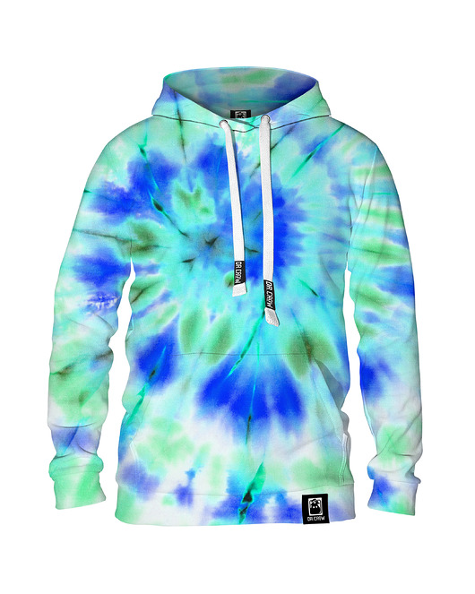 bluzy męskie Męska Bluza z kapturem DR.CROW Tie Die Green
