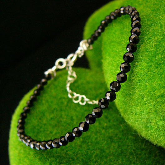 bransoletki z kamieni naturalnych Bransoleta - Black - Srebro Czarny Turmalin - 3 -