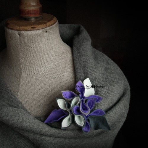 szara z lawendą FlowerFelt Design