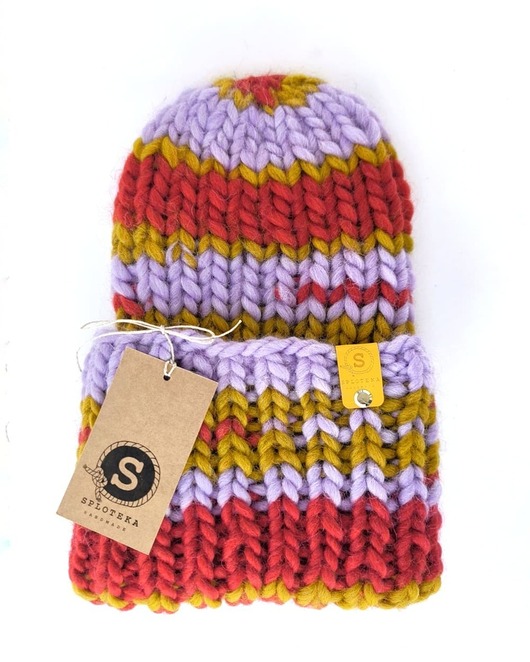 czapki damskie WOOLY COLOR "9"ciepła wełniana czapka