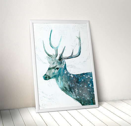 zimowy jeleń 50x70 Anita Tomala