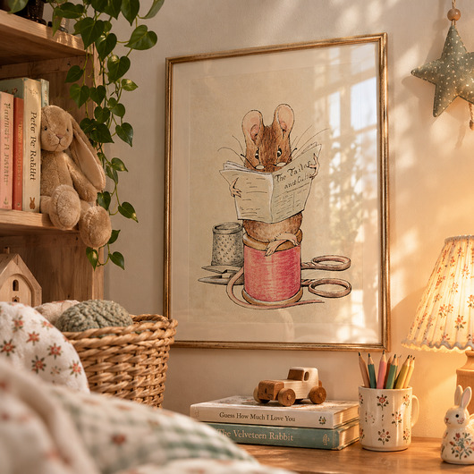 grafiki i ilustracje PLAKAT pokój dziecka ilustracja Beatrix Potter grafika myszka