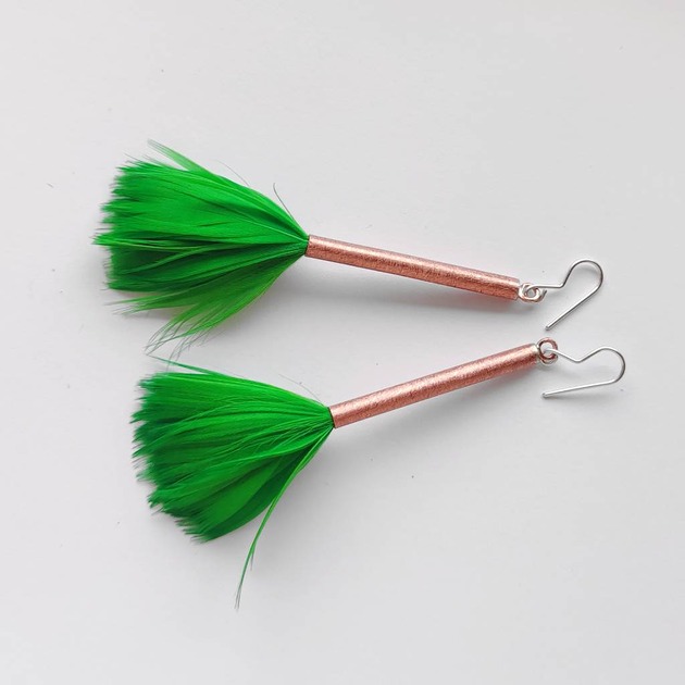 kolczyki z piórami PIÓRKO kolczyki