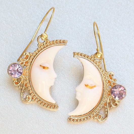 kolczyki pozłacane Kolczyki księżycowe pozłacane