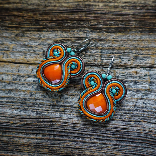 kolczyki soutache Jesienne kolczyki soutache