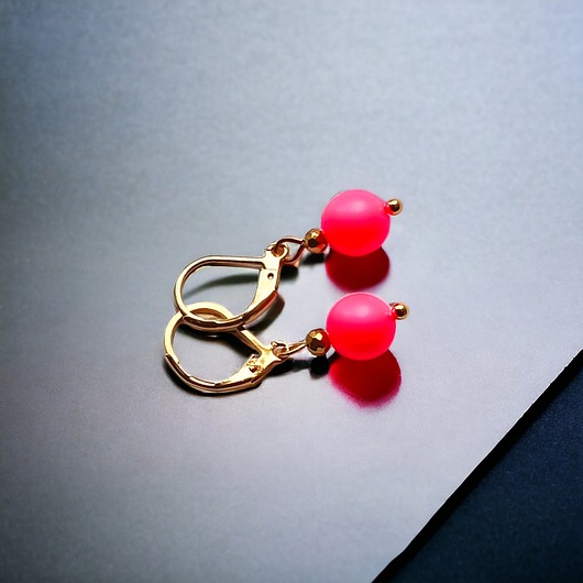kolczyki swarovski Swarovski neon pearls : neon red : drobne kolczyki