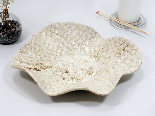 miski i misy Ręcznie formowana duża misa ceramiczna na owoce