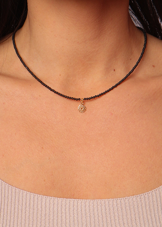 naszyjniki - inne Naszyjnik obsydian z zawieszką