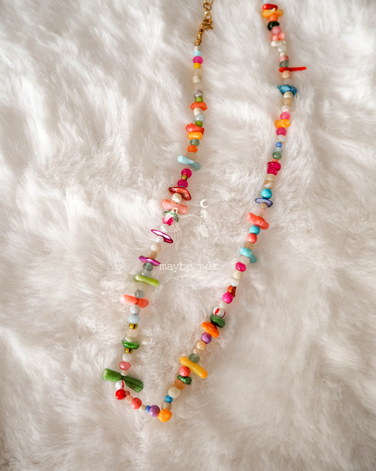 chokery Nieregularny naszyjnik z muszli i kamieni