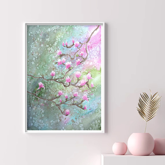 obrazy Oryginalna akwarela. Magnolia A3
