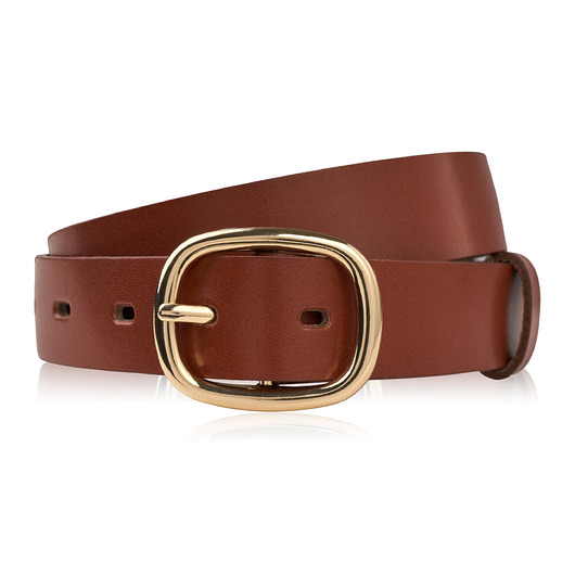 paski damskie Pasek damski skórzany 90 cm do spodni brązowy licowy  PG-15-TCZ-90