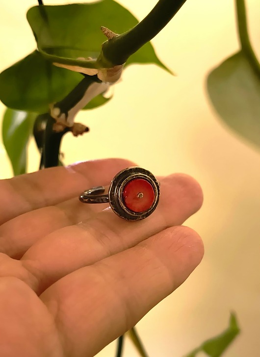 pierścionki srebrne Pierścionek KORAL