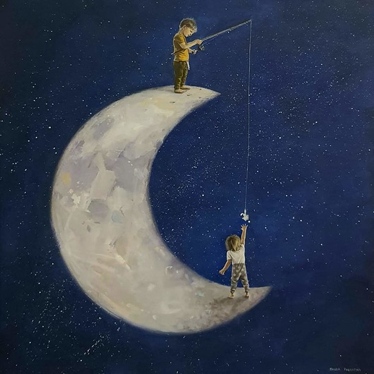 Plakat księżycowy,50x50 cm Magda Parkitna