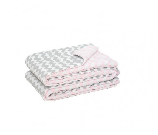 Narzuta Chevron szaro-różowa 100x145 cm MIA home