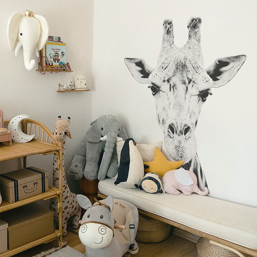 naklejki ścienne do pokoju dziecka Żyrafa Czarno Biała - Naklejka Na Ścianę Do Pokoju Dziecka