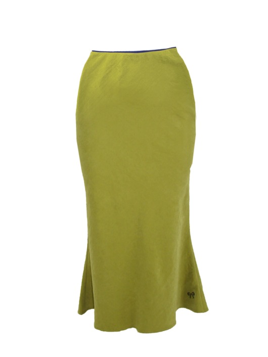 spódnice midi Spódnica skośna  tencel