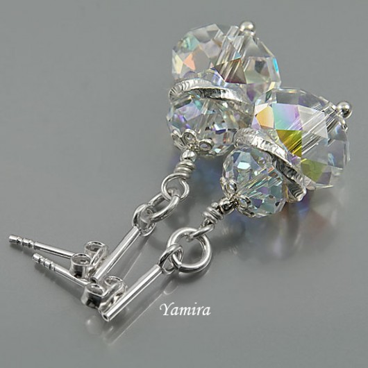 kryształ Swarovski Rondelle Crystal AB - kolczyki yamira