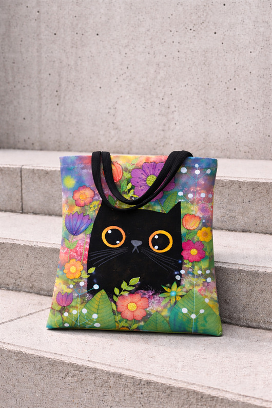 torby na zakupy Torba ekologiczna. Kot w kwiatach
