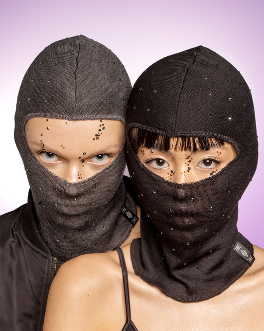 czapki damskie Crystal balaclava /  gray cashmere