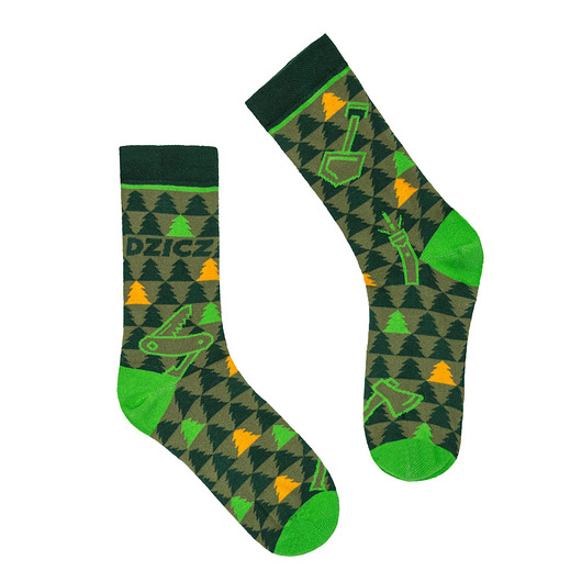 skarpetki męskie Kolorowe skarpetki Szwendam się DZICZ zielone