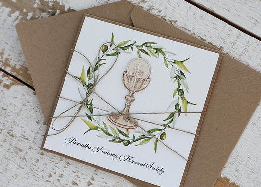 kartki na komunię Wyjątkowa kartka na komunię, pamiątka komunii - prezent dla dziewczynki, dla