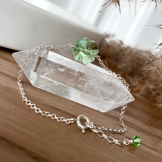 bransoletki z kamieni naturalnych Bransoletka talizman -  Czterolistna Koniczyna (większa)