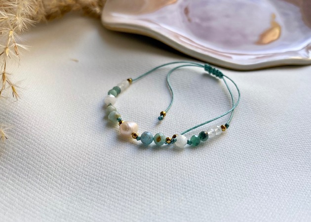 bransoletki z kamieni naturalnych Bransoletka z Perłą i Larimar